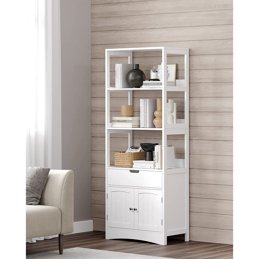 Badezimmerschrank, Hochschrank, freistehendes Bücherregal, weiss