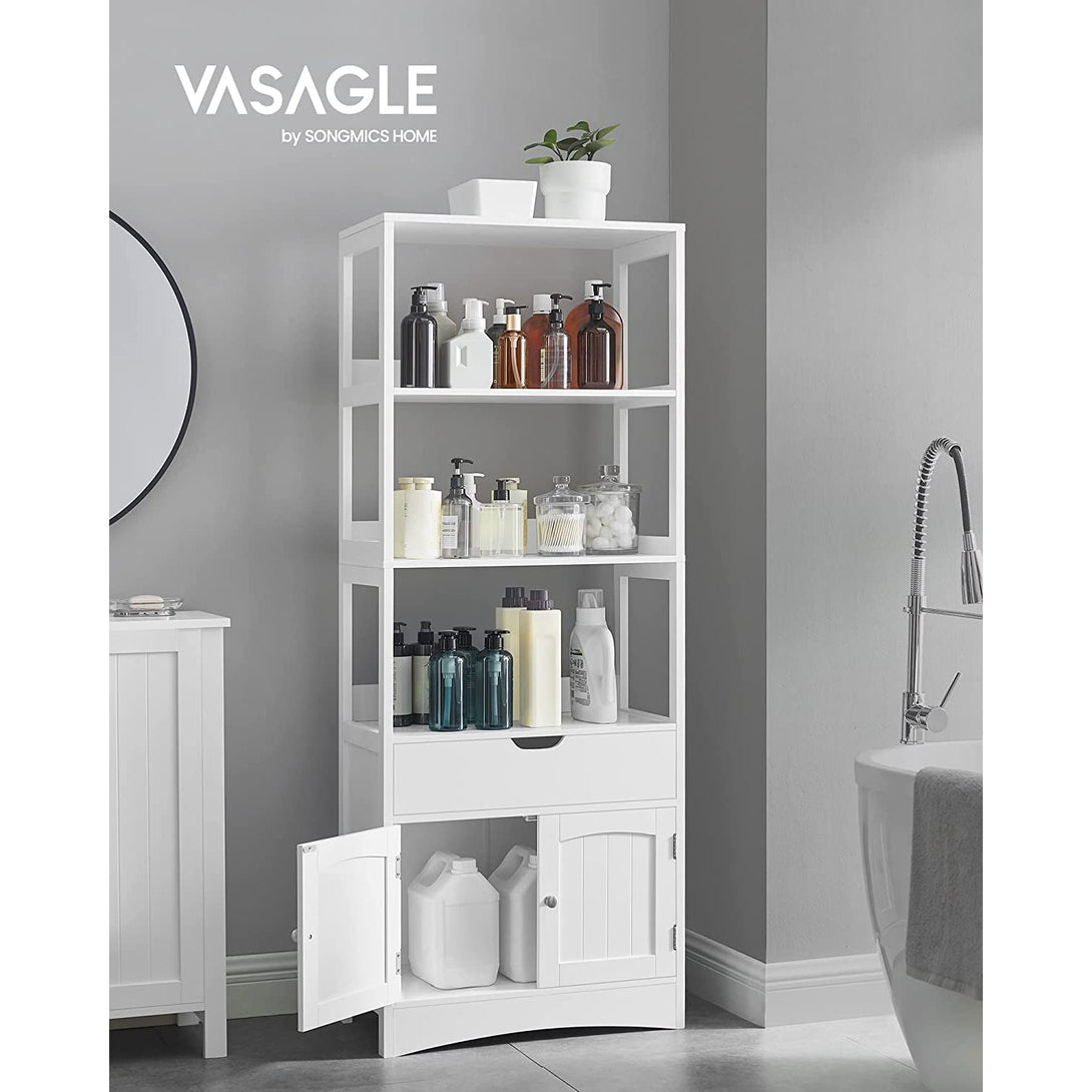 Badezimmerschrank, Hochschrank, freistehendes Bücherregal, weiss