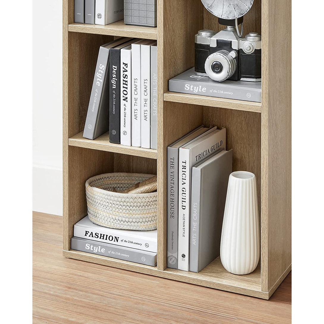 5-stöckiges Bücherregal, Bücherschrank Vitrine, eichenfarbe