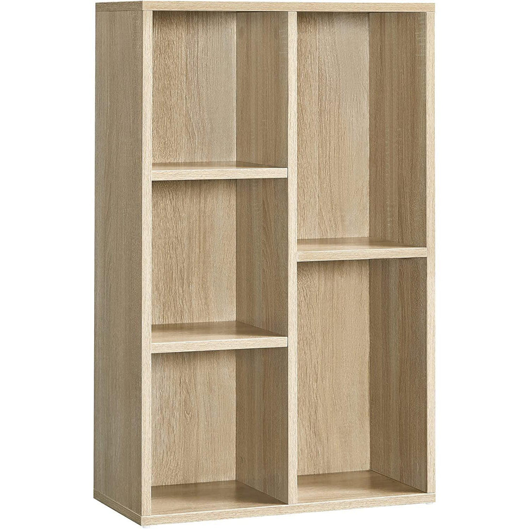 5-stöckiges Bücherregal, Bücherschrank Vitrine, eichenfarbe