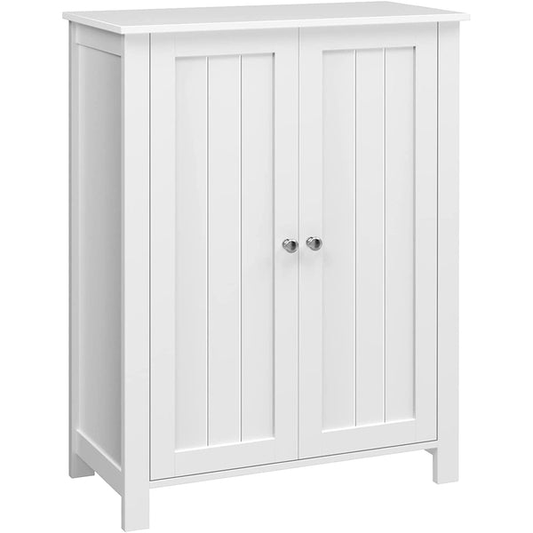 Freistehender Bad-Bodenschrank, Badschrank, weiß