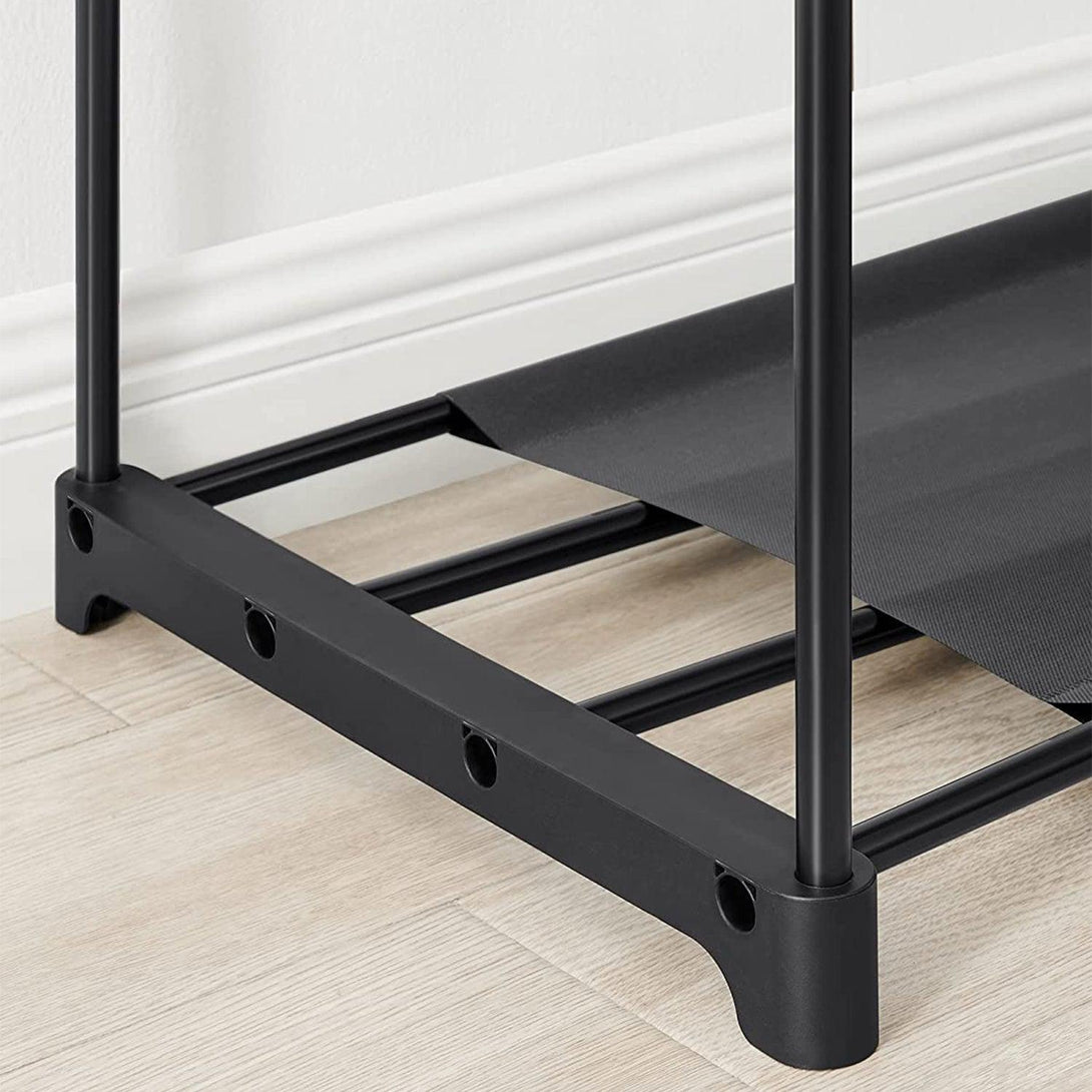 Kleiderschrank, transportabler Kleiderschrank, Kleiderständer, schwarz