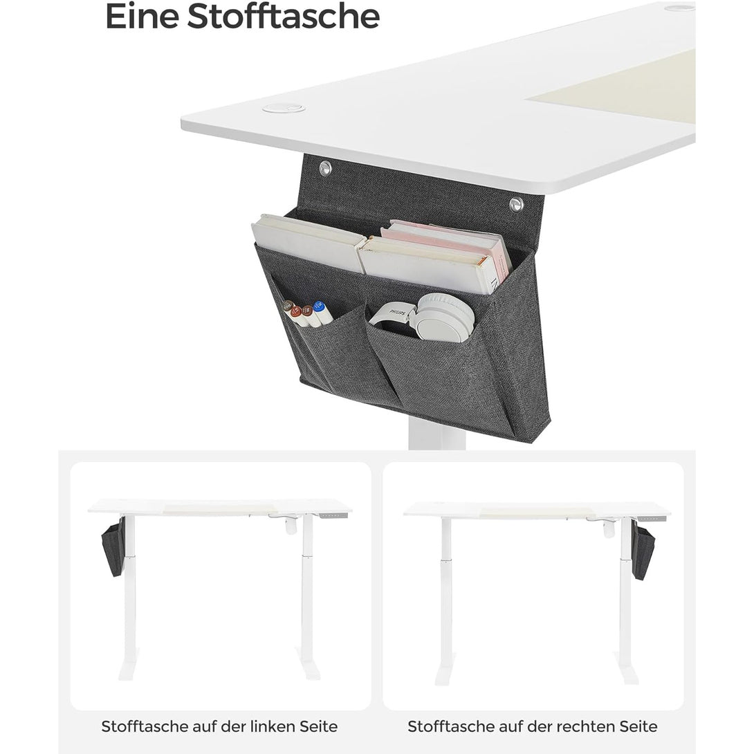 Höhenverstellbarer Schreibtisch elektrisch,basisweiß-beige