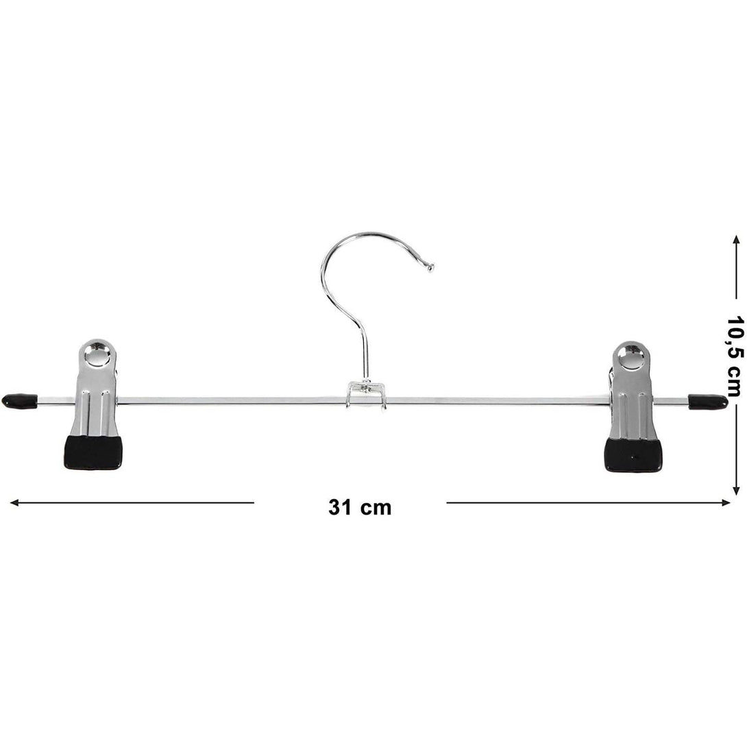 Metall-Hosenbügel 31 cm rutschfeste Kleiderbügel, 20 Stück, silber, schwarz