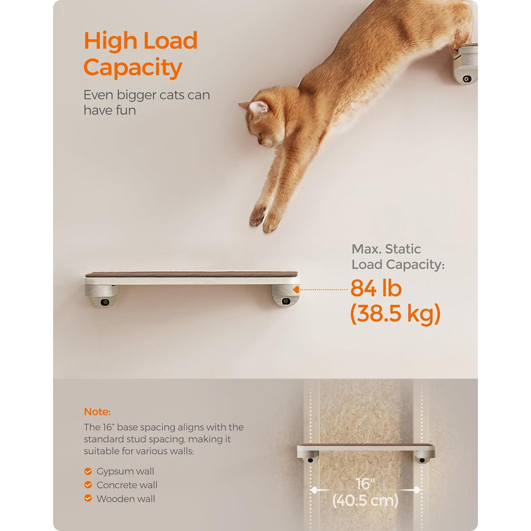 Clickat Katzenbaum, Katzen-Wandregale, Haferflochen-, Kaffebraun, FEANDREA