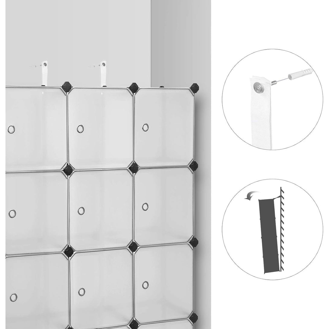 Regalsystem, Schuhregal, Set aus 12 Würfeln-weiß
