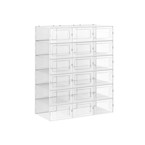 Schuhregal, Stapelbare Schuhkartons, transparent