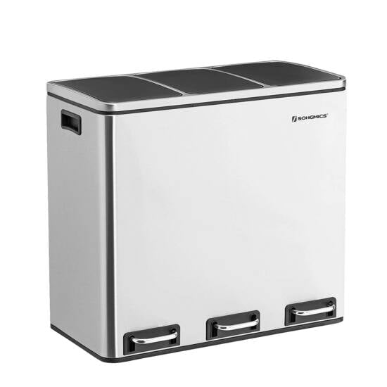 Selektiver Mülleimer 54 Liter silber