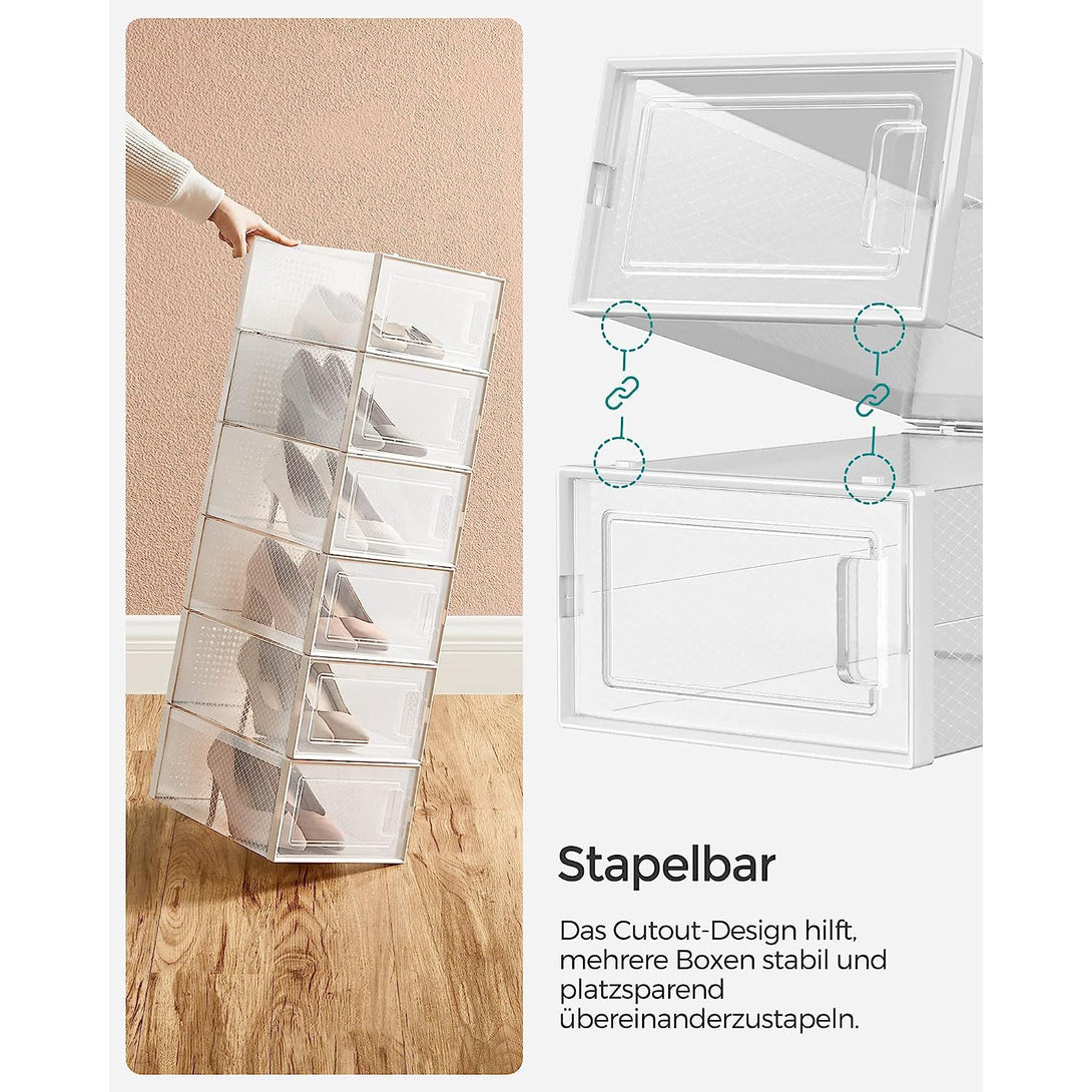 Stapelbare Schuhaufbewahrungsboxen, Organizer, transparent