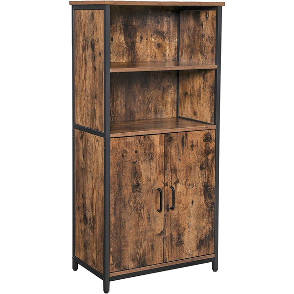 Unterschrank, Aufbewahrungsschrank, ‎rustikal braun, schwarz